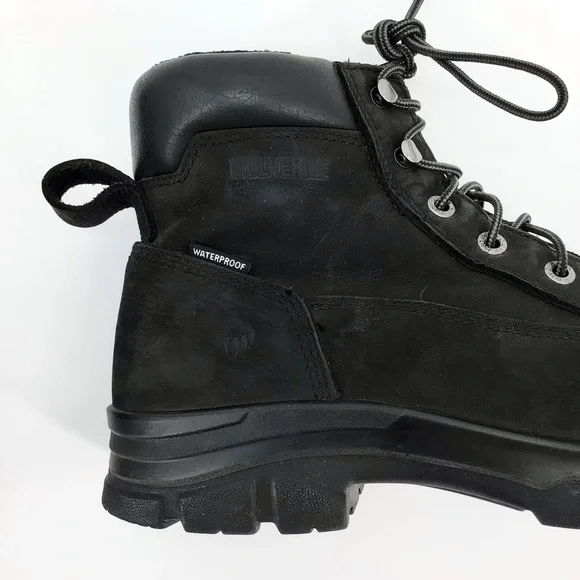 Wolverine Boots: Men's W10908 Black Composite Toe Waterproof Boots Size 13EW - Picture 4 of 13